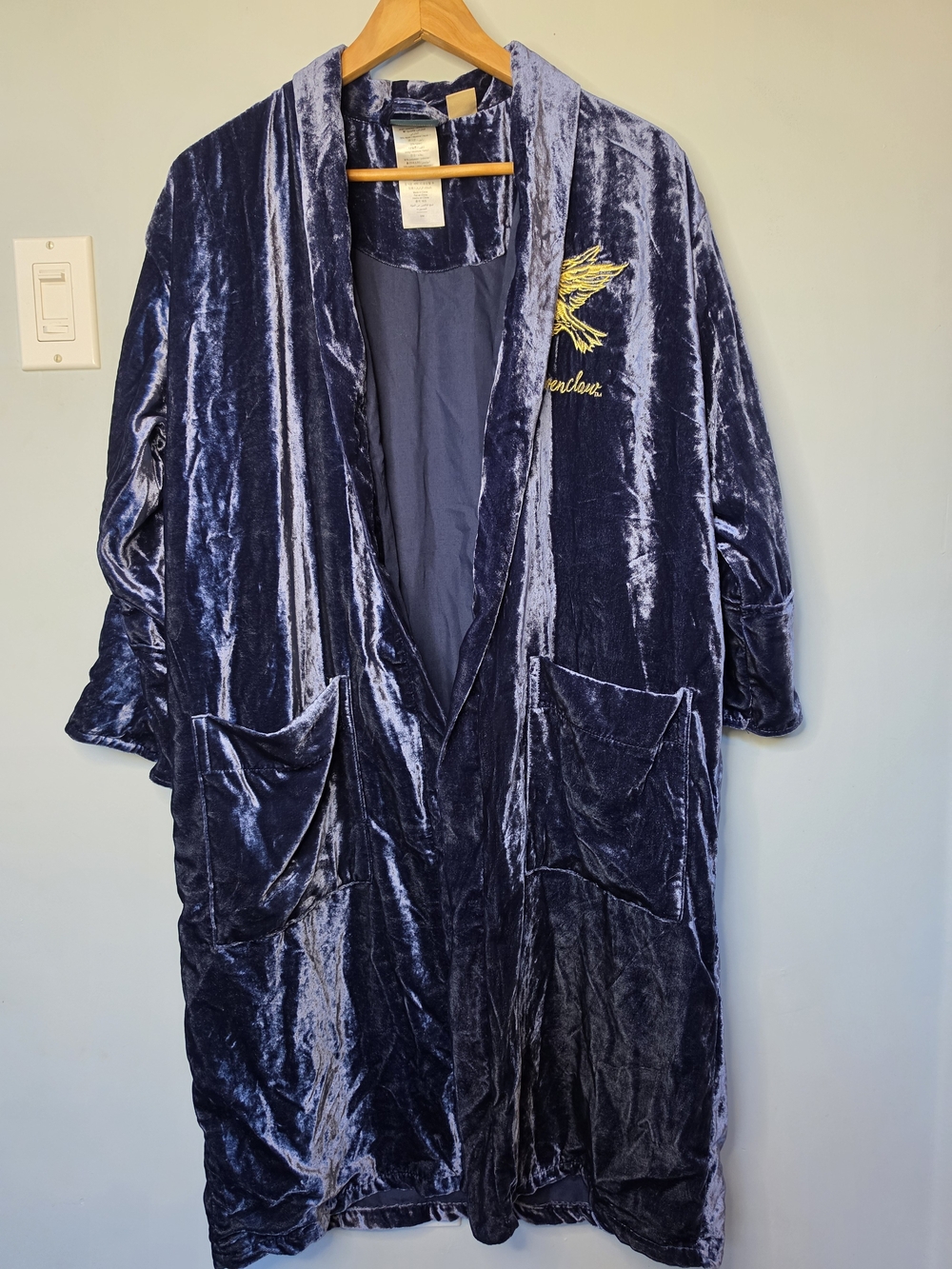 Pottery Barn Teen Harry Potter Ravenclaw Crushed Velvet Robe S/M Dark Academia